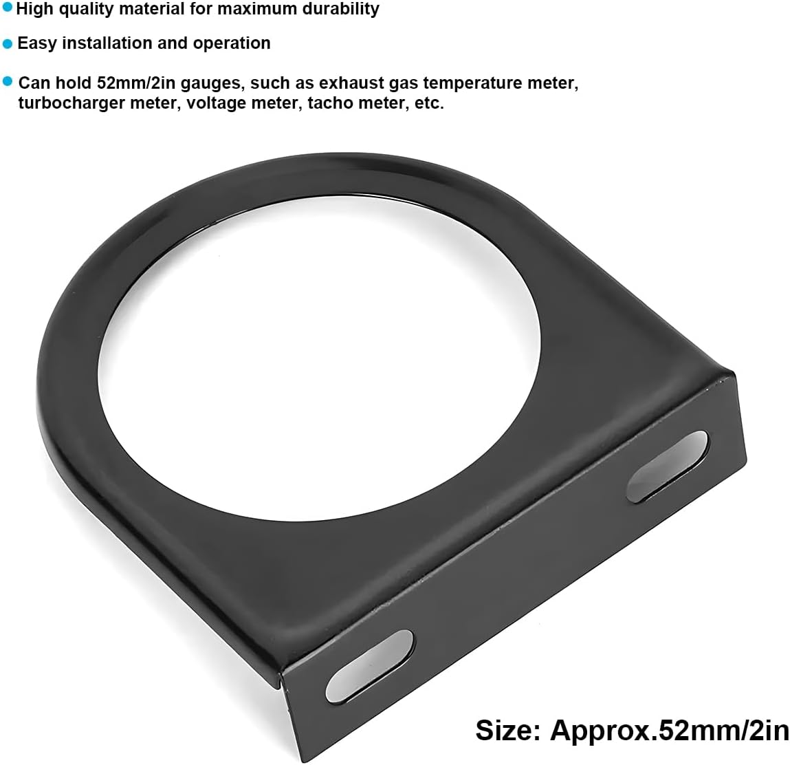 3PCS Car Gauge Mounting Panel, 2 Inch Vehicle Gauge Mounting Bracket with Single Hole, Auto Gauge Pillar Mount Pod Holder for Dashboard, Universal for SUV, Sedan, Truck (Black)