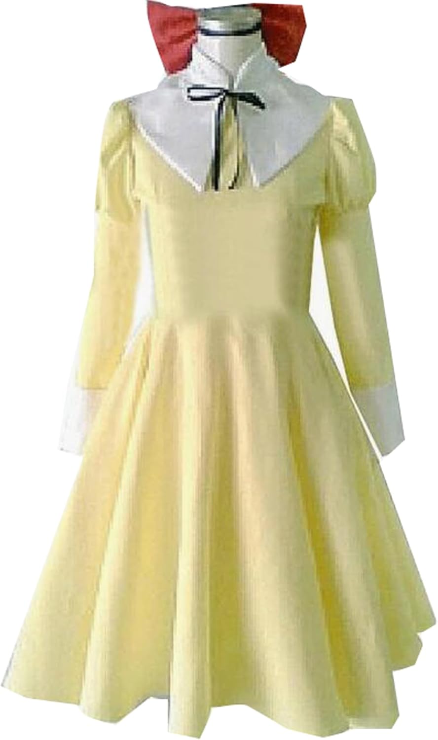 Poetic Walk Anime Cosplay School Uniform Womens Yellow Dress Bow Suit Costume Outfit - Image 2