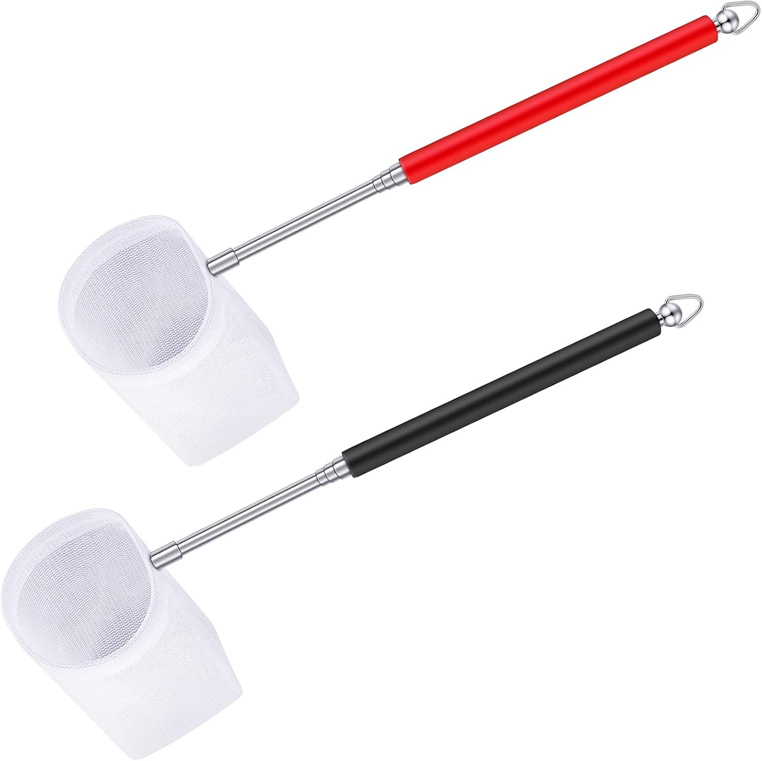 2 Pieces Fish Tank Shrimp Net Extendable Handle Shrimp Net Aquarium Stainless Steel Small Fishing Net Fish Shrimp Skimming Net with…