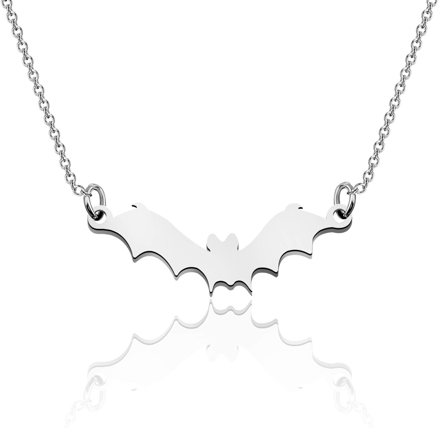 Tiny Bat Charm Necklace Bat Pendant Necklace Vampire Jewelry Halloween Necklace
