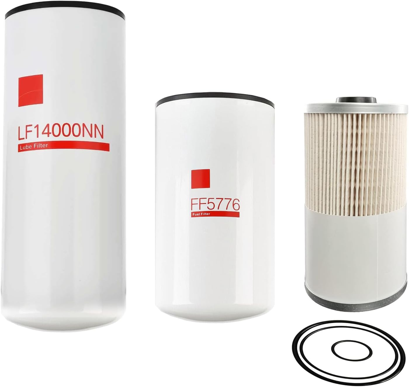 LF14000NN FF5776 FS19727 Oil Change Kit, Fuel Filter and Fuel Water Separator Filter Compatible with Cummins Fleetguard, Set of 3