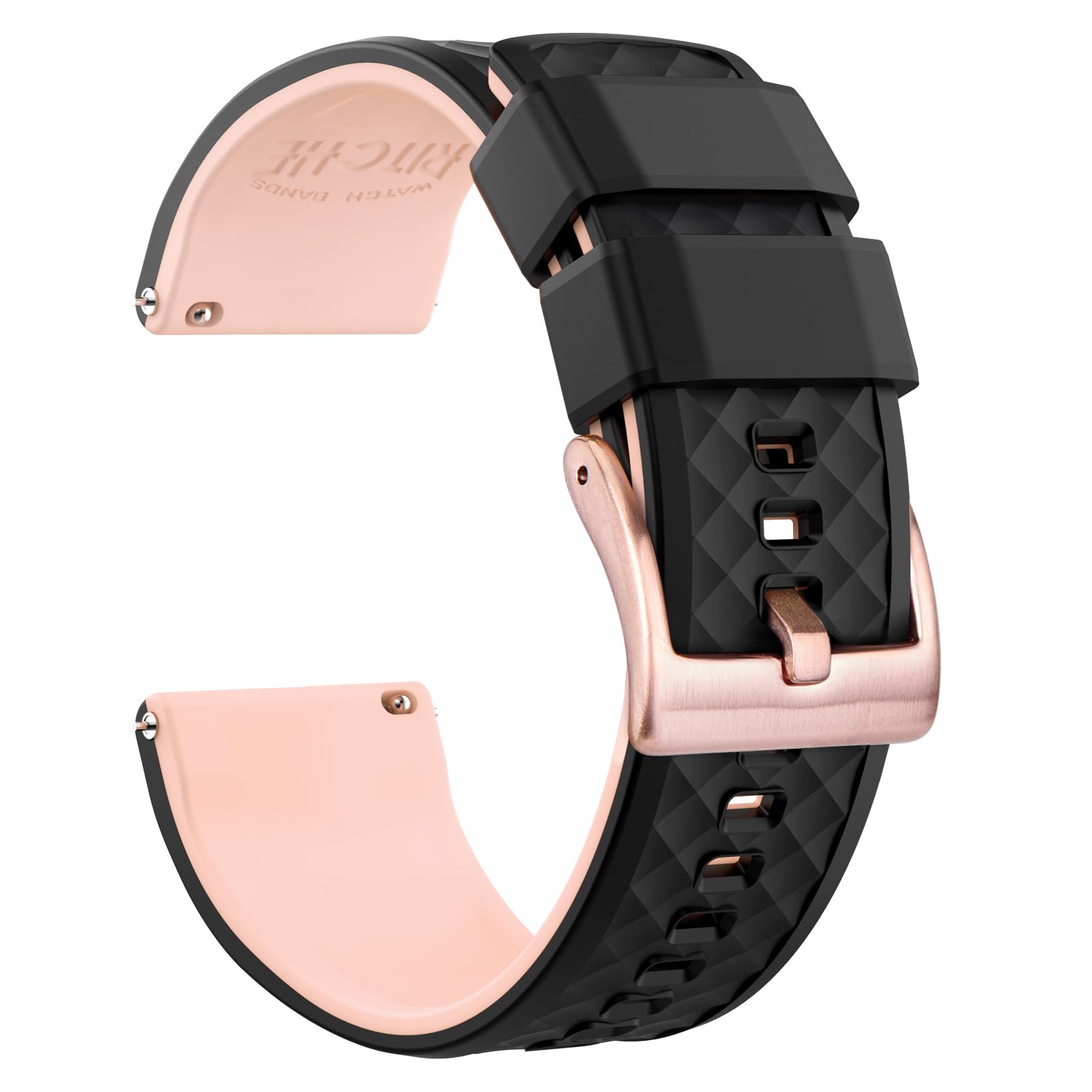 Ritche Christmas Gift Silicone Watch Bands 18mm 20mm 22mm 24mm Quick Release Rubber Watch Bands for Men, White Elephant Gifts, Stocking Stuffers For Men