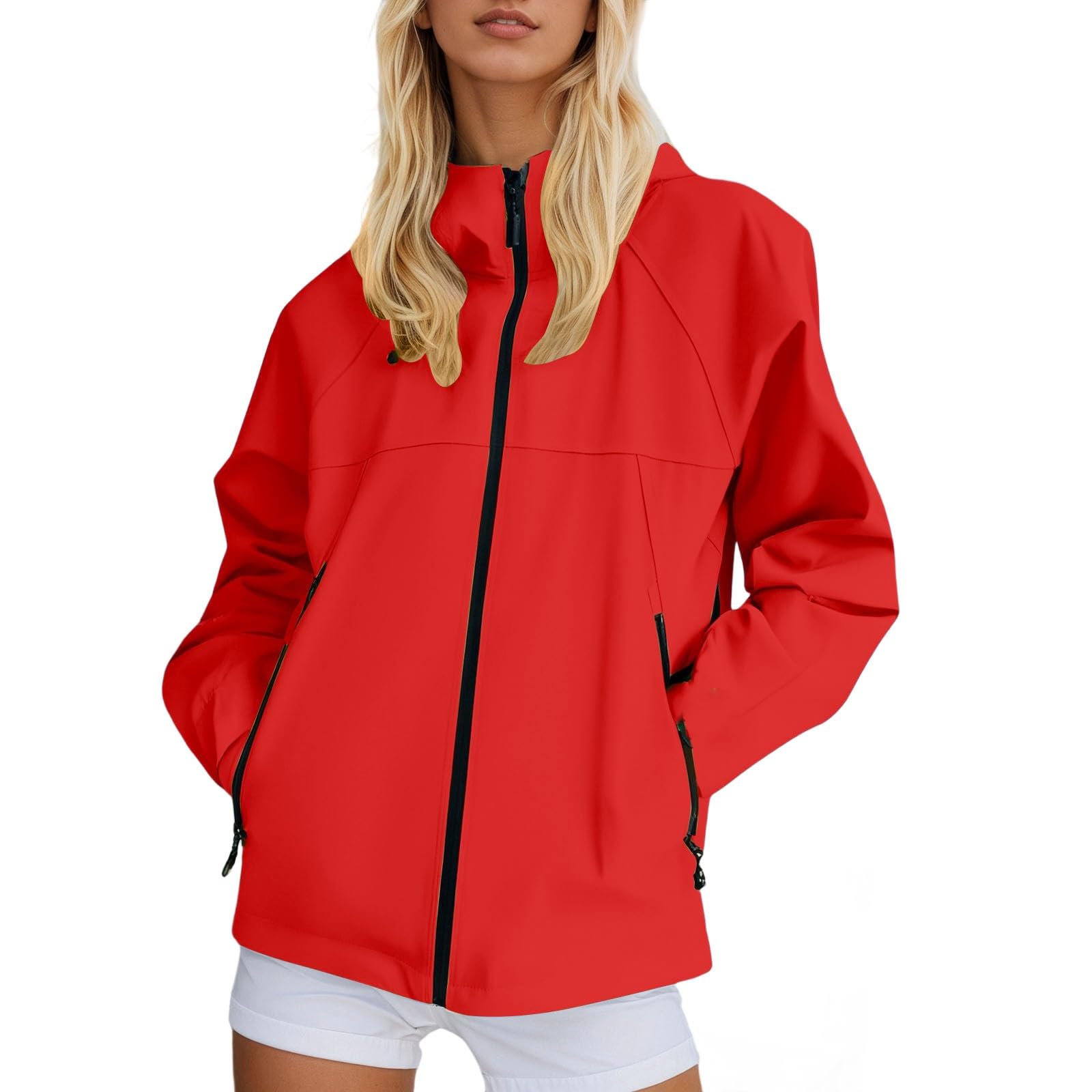 Chaqueta de otoño monocolor sofisticada con acabado acolchado repelente al agua 8