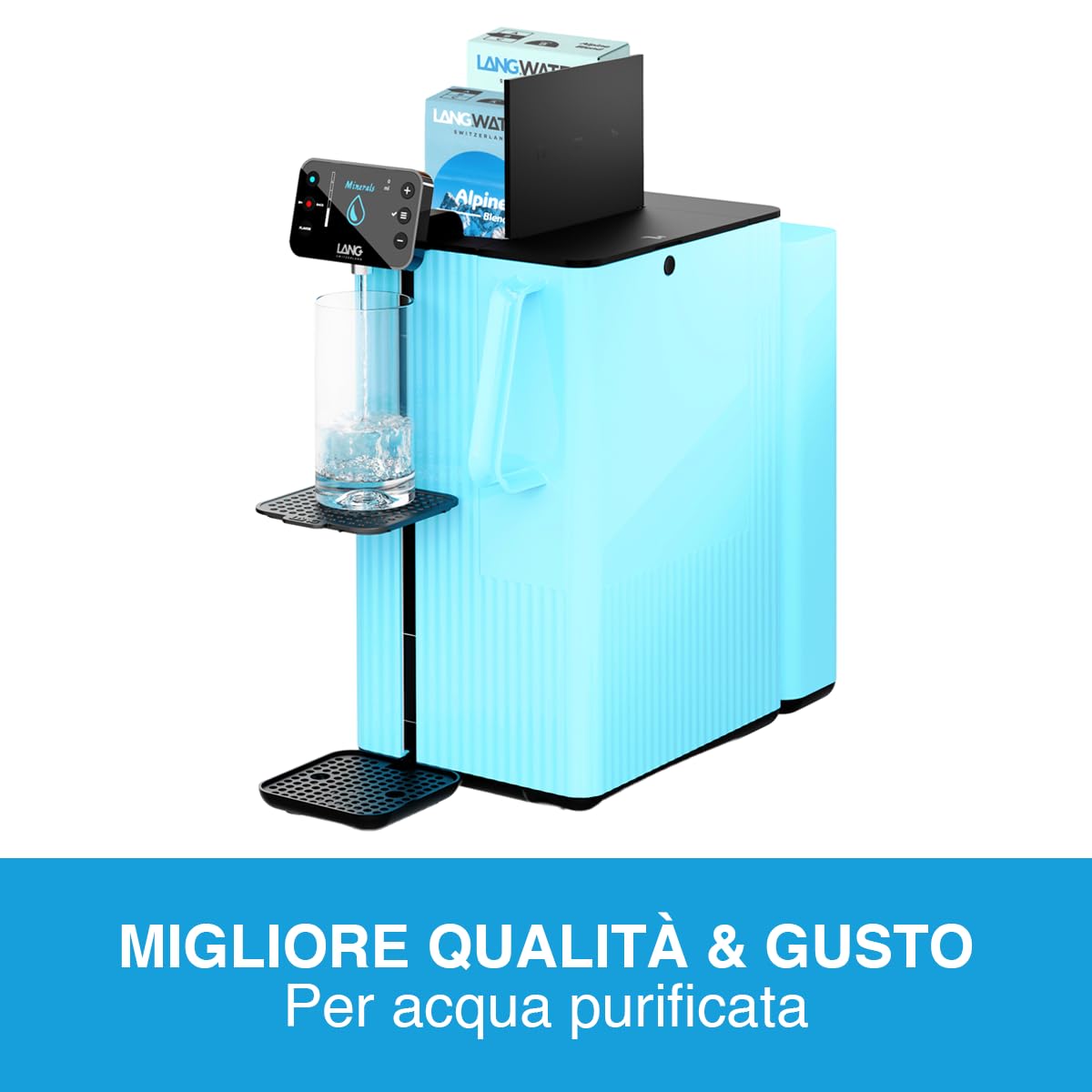 LANGWATER Alpine Blend Minerali. 2 Confezioni di Minerali Naturali Liquidi (Calcio, Magnesio). Additivo minerale per depuratore osmosi inversa LANG TheWell - Migliora Acqua Purificata