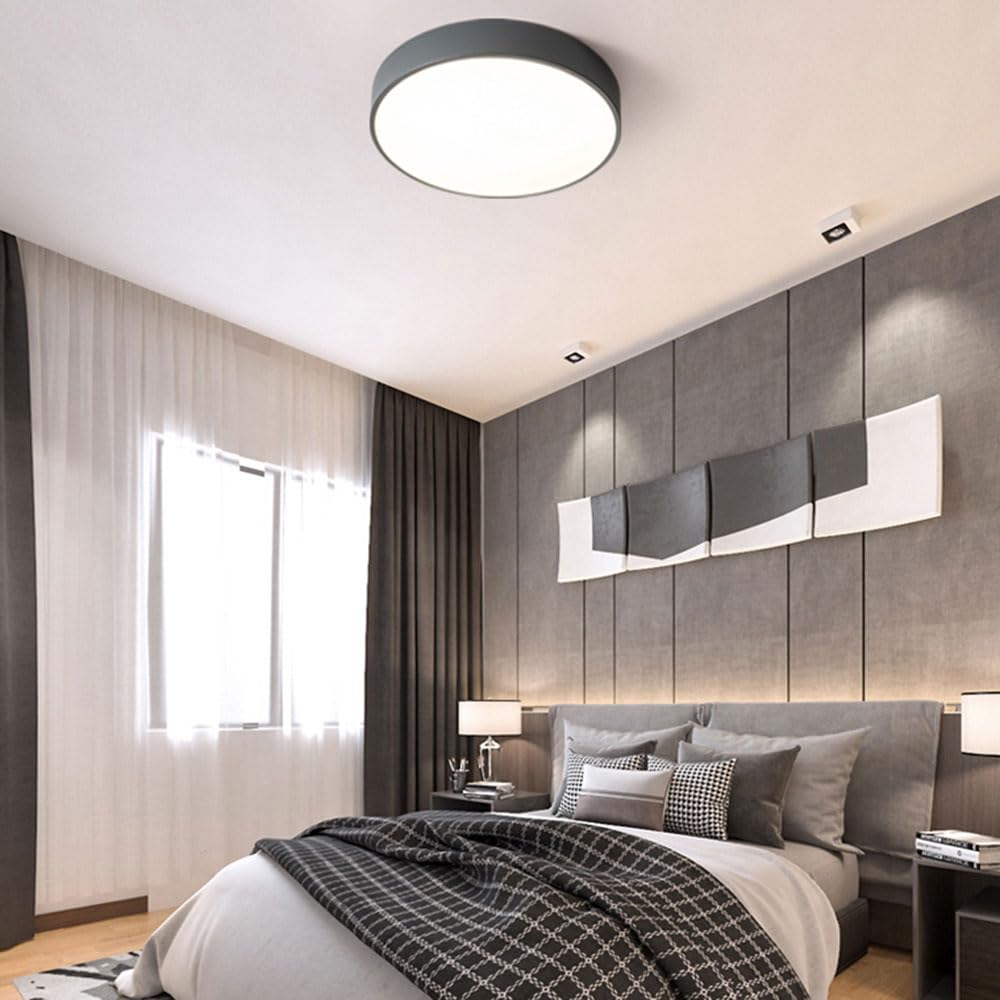 Nordic okrągła lampa sufitowa LED, bardzo cienka, energooszczędna, 1,9 cala, do wyboru płaska lampa 2700K-6000K, wpuszczana oprawa do sypialni, salonu, chłopców i dziewcząt