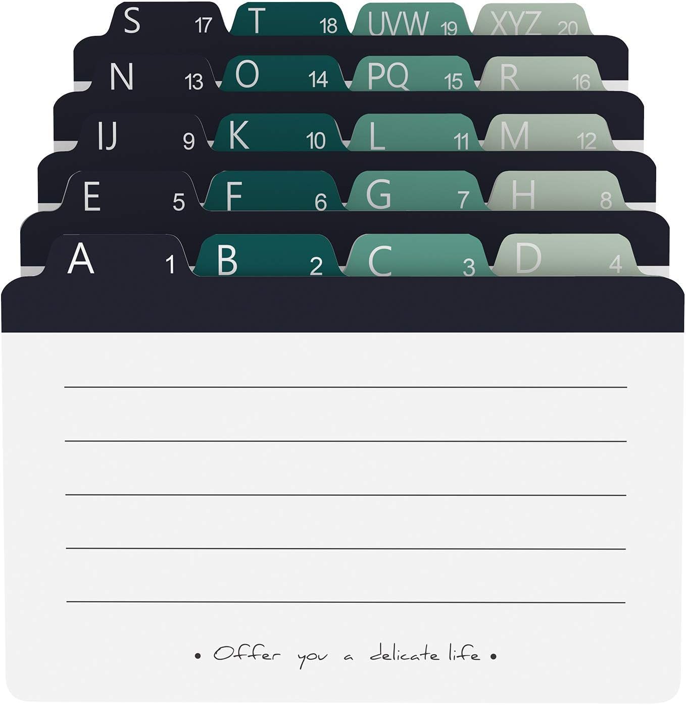 MaxGear Index Card Dividers 3 x 5 inches Alphabetical Tabbed Index