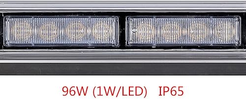 Miniatura 4 de AMOPA CORP Amber Yellow (1 barra de luz estroboscópica de 96 LED en la parte superior del techo + 16 x 20 luces LED ultradelgadas intermitentes) de