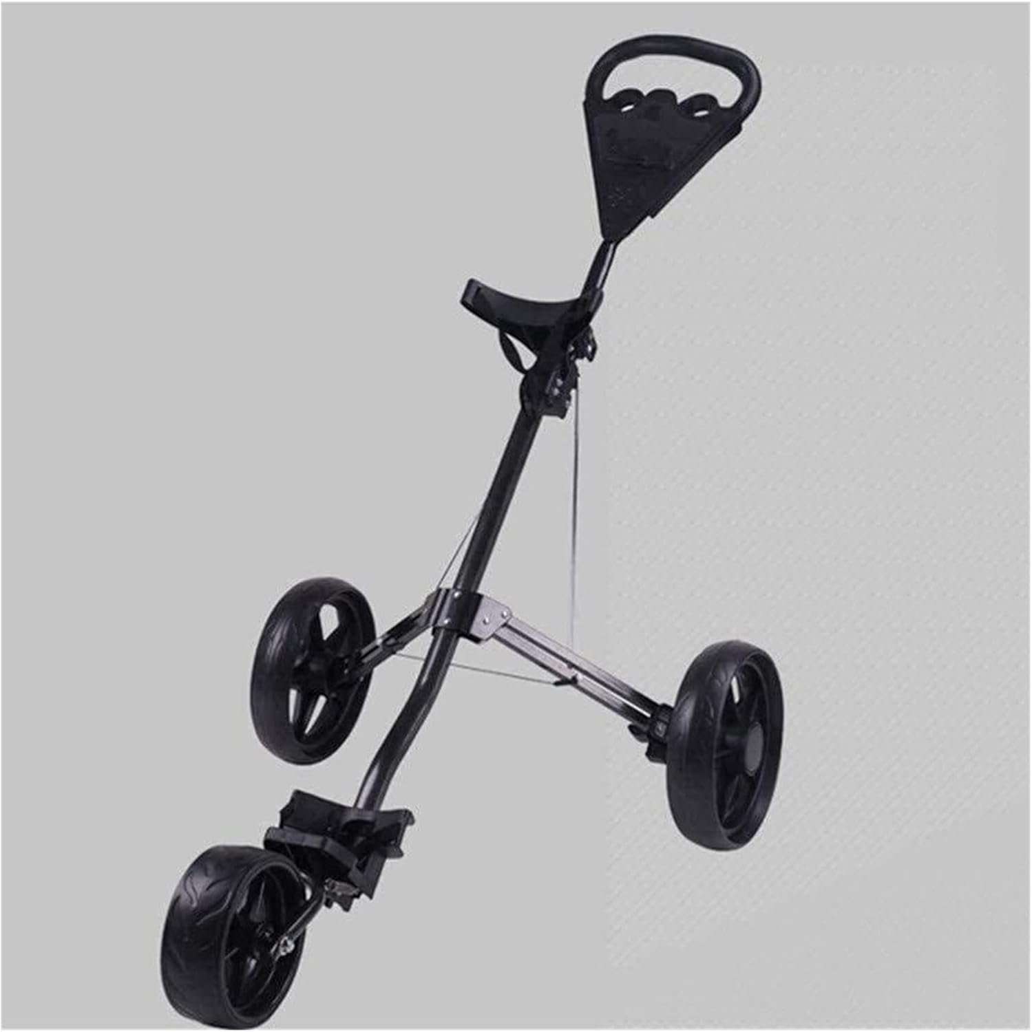 3-Wheel Golf Push Trolley, Lightweight Folding Golf Cart with Front Suspension, Compact Easy Storage, Aluminum Alloy Frame