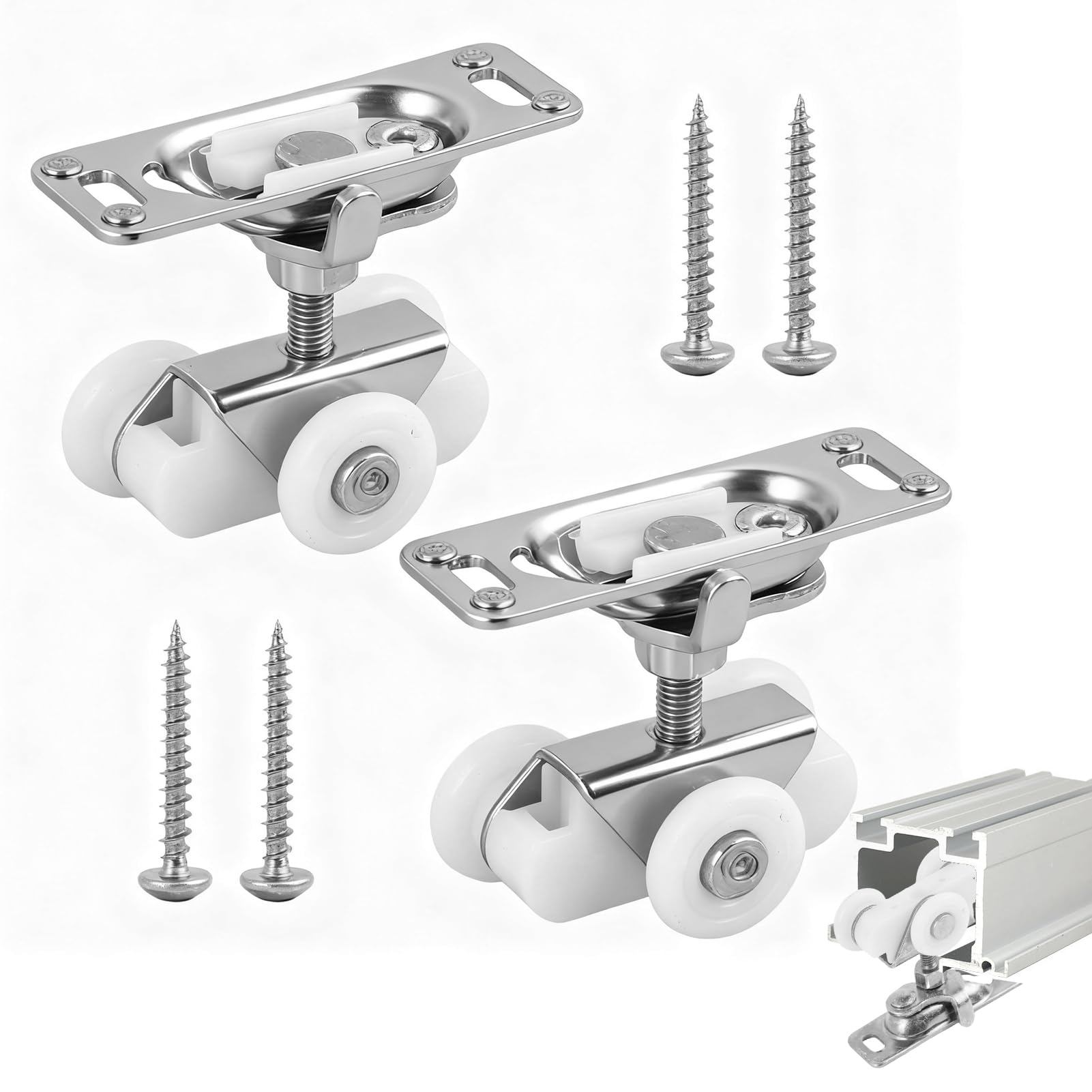 Zestaw 2 rolek do drzwi przesuwnych 1,9 cm – zestaw narzędzi wymiennych do drzwi przesuwnych Johnson, kółek do drzwi przesuwnych, drzwi wejściowych, drzwi przesuwnych