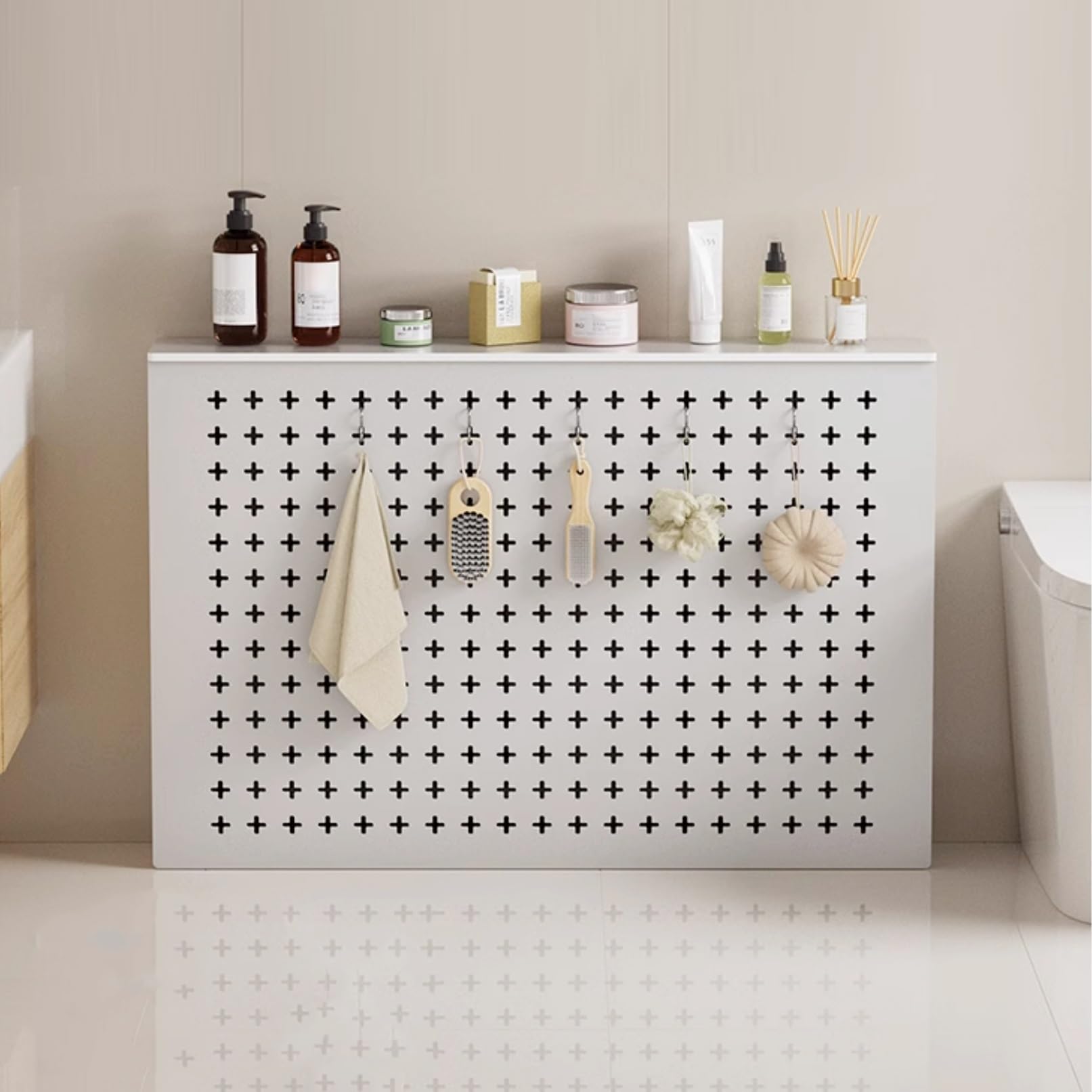 Cubierta de radiador para ocultar la calefacción vieja con un mueble de MDF ventilado