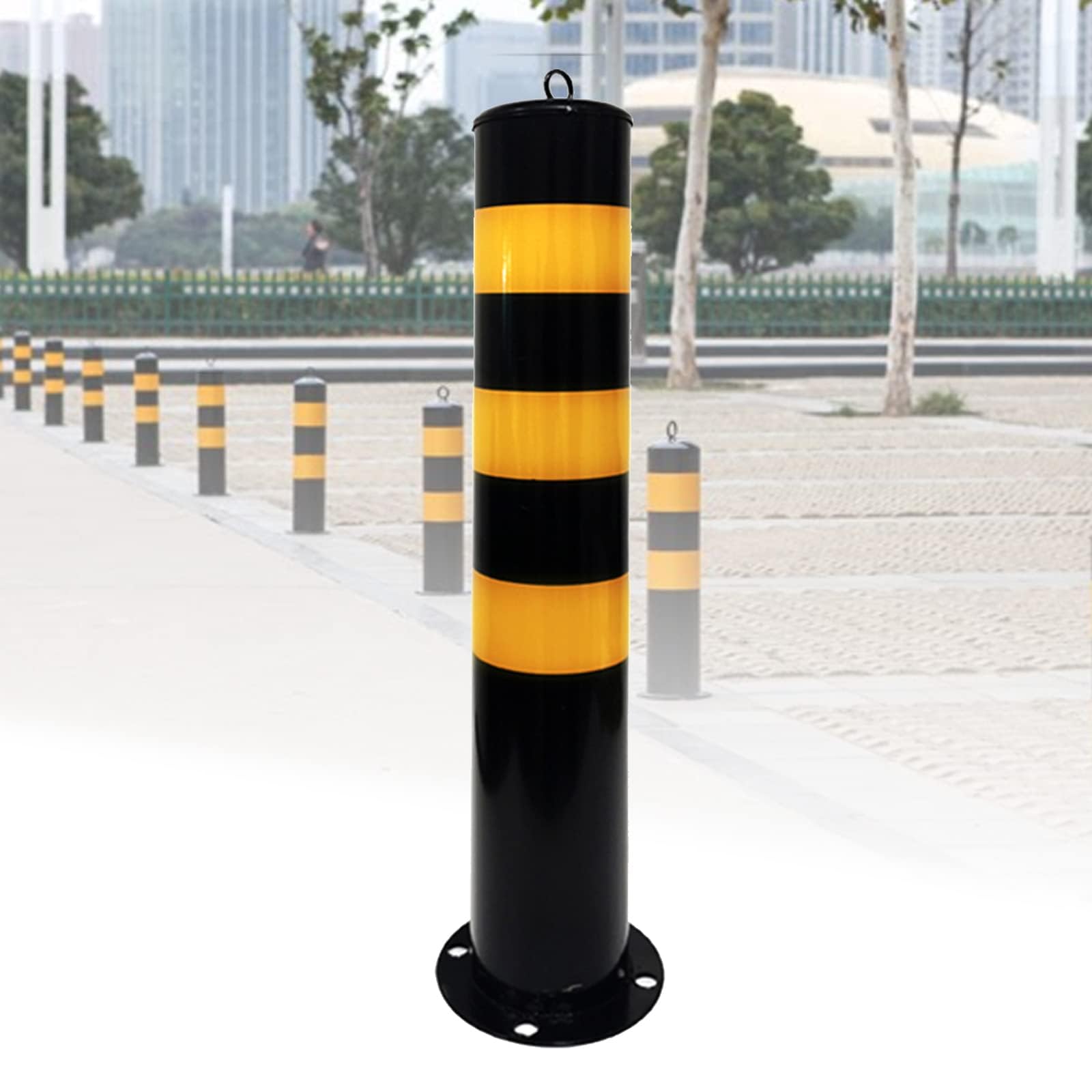Barrière de stationnement de 75 cm avec bande réfléchissante pour parking