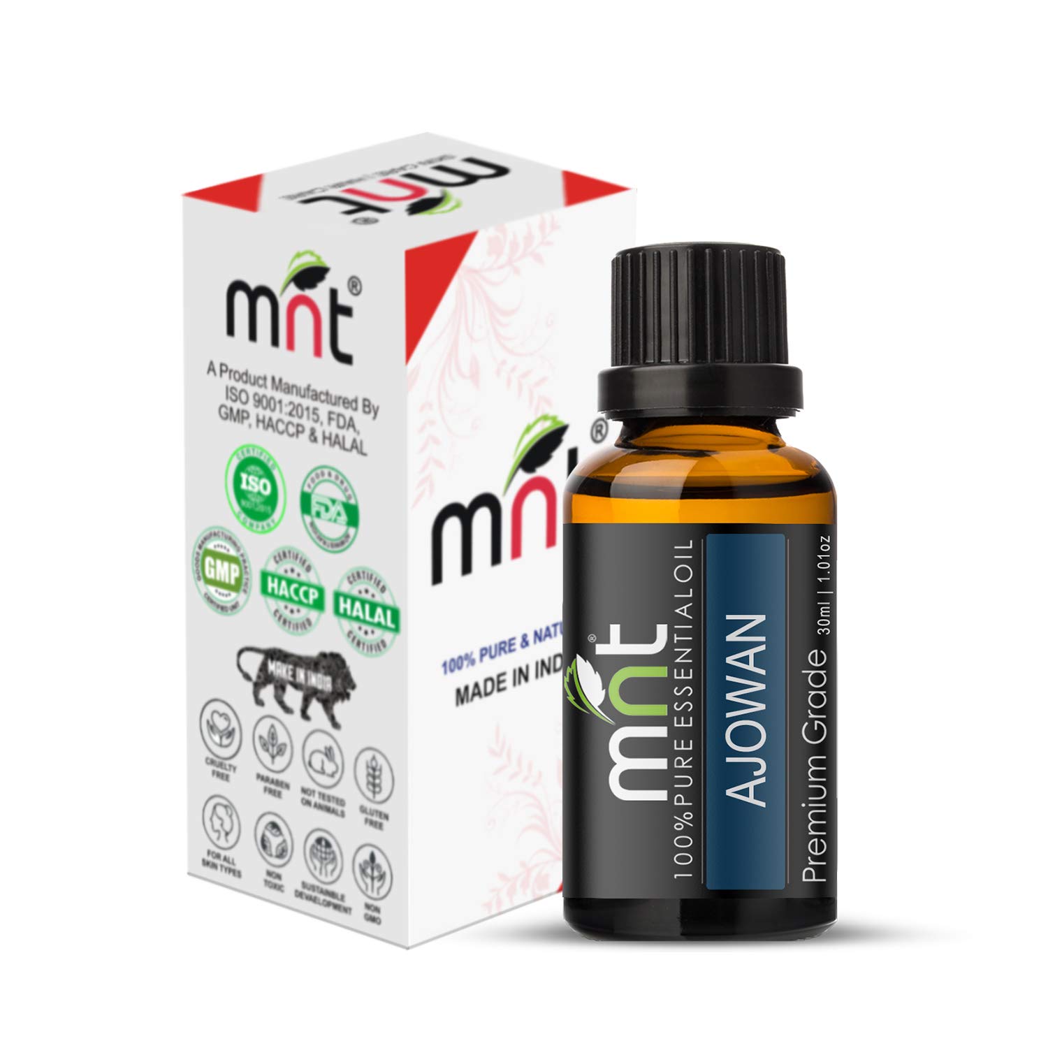 MNT Ajowan Essential Oil 100% Pure, Natural & Therapeutic Grade Oil for Hair, Skin and Aromatherapy (30ML)
