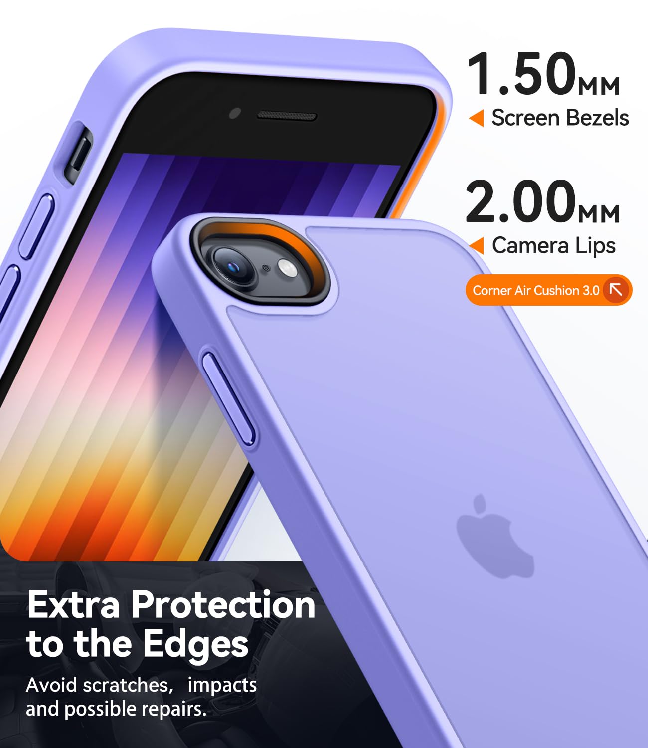 Custodia Senza Marca IPhone Custodia Ultra Sottile Per IPhone SE/8/7/6 - Skin Rigida 0,3mm, Nera, Trasparente, Supporta Qi Custodia Slim IPhone 6