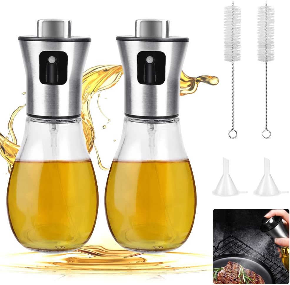 wynott 2PCS Oil Spray Bottle 200ml Vinegar Sprayer Olive Oil Sprayer