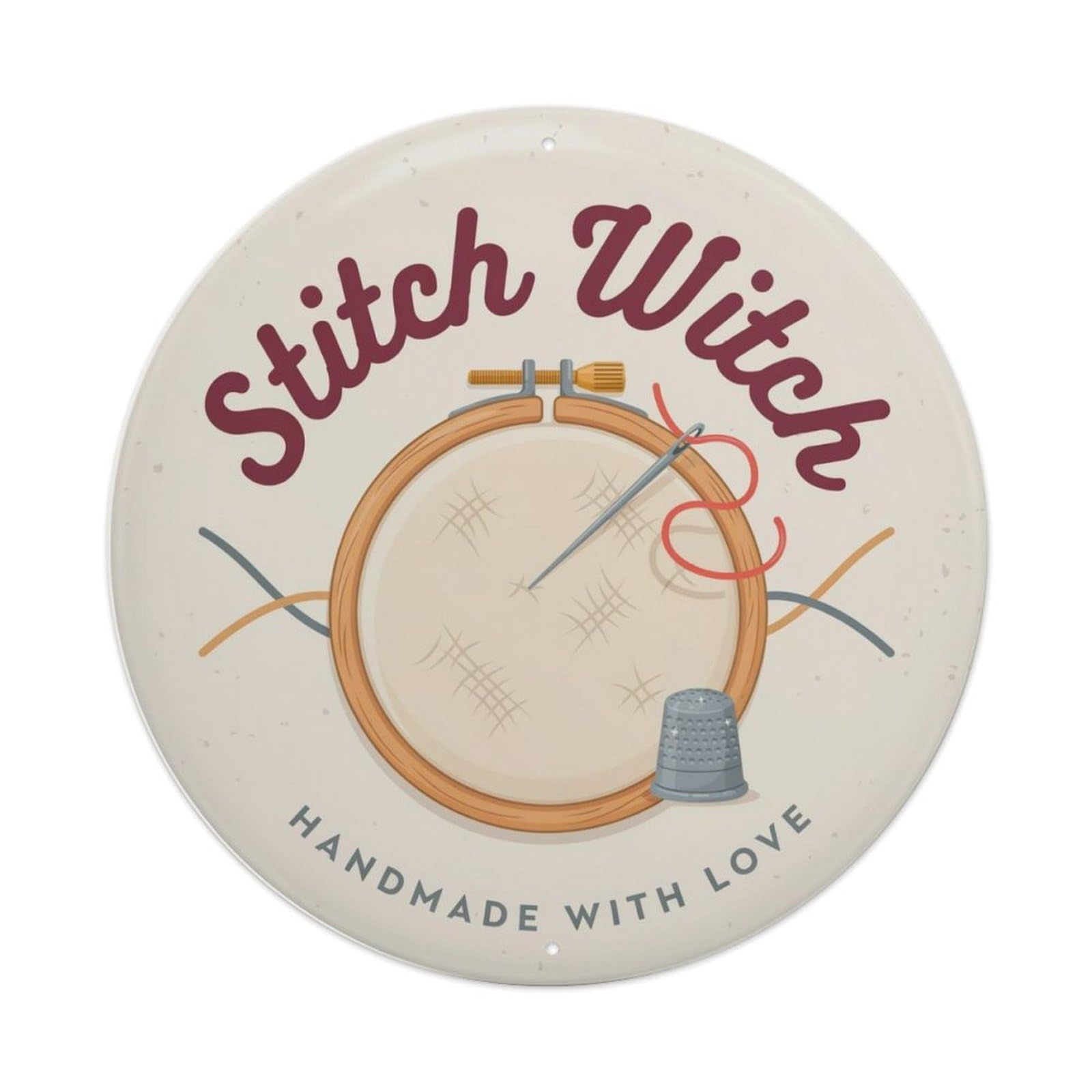 Stitch Witch Metal Tin Sign Plaque