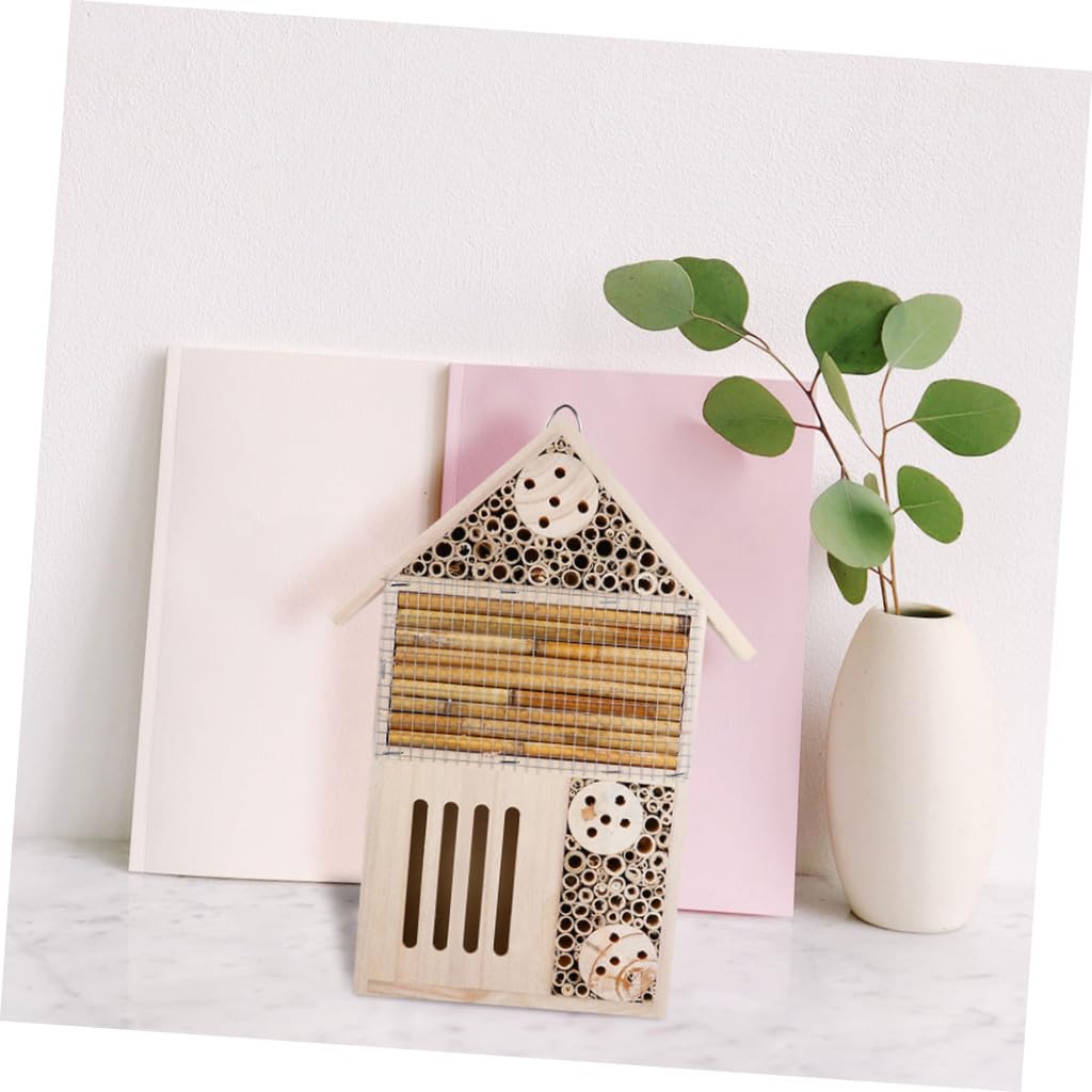 Abaodam 2Stücke Holz Insektenhaus Dekoratives Bienenhotel für Garten Fördert Bienen und Insekten Sicheres und Brutplatz Kreative Gartendekoration
