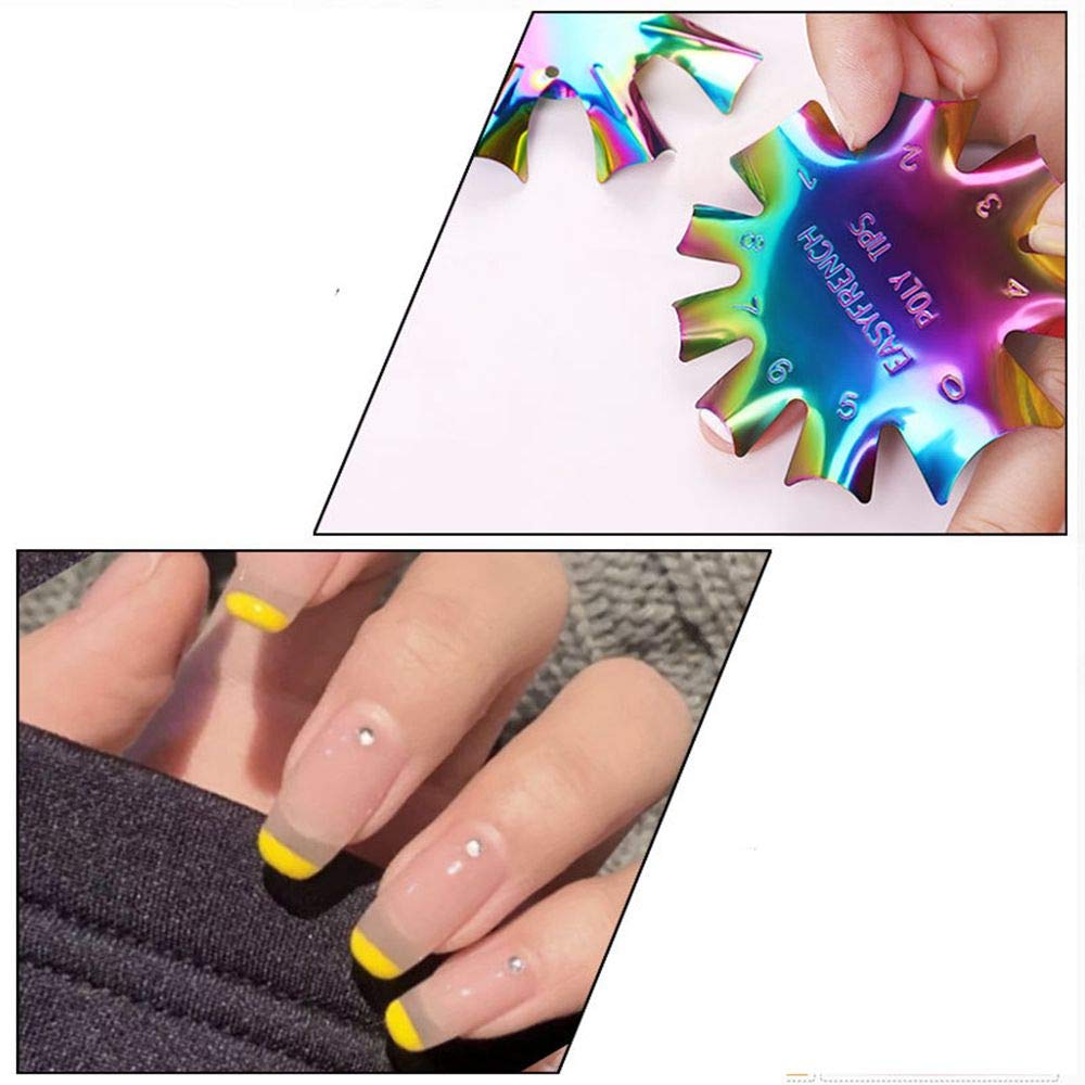 NC NC 5Pcs Easy French Smile Line Nail Art Gel Acrilico Cutter Tool Acciaio Inossidabile Nail Art Manicure Trimmer per Bordi Accessori Fai da Te Strumento Manicure Edge Trimmer Tool