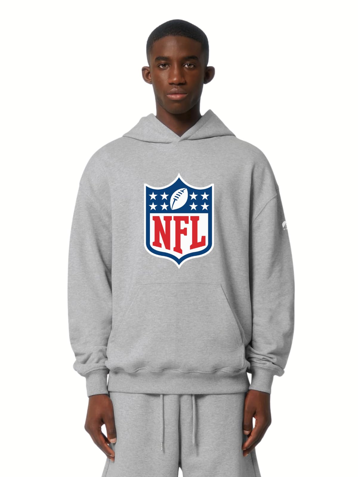 OOSC Mens Nfl Shield Hoodie - Grey Sweatshirt, Grey, XS EU