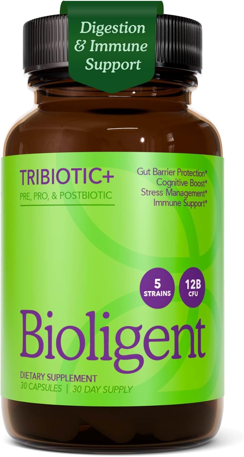 Tribiotic+ Prebiotic, Probiotic and Postbiotic Supplement for Women & Men, Gut Health, Immune Support, Bloating Relief, Daily Microbiome and Digestive Support, 30 Capsules, 30 Day Supply