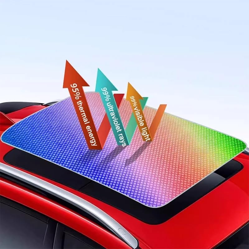 Sonnenschutz Panoramadach Glasdach für Smart #3 Smart 3 Eiskristall-Gewebe Hitzeisolierung UV-Schutz Auto Dachfenster Abdeckung Faltbar,Black A