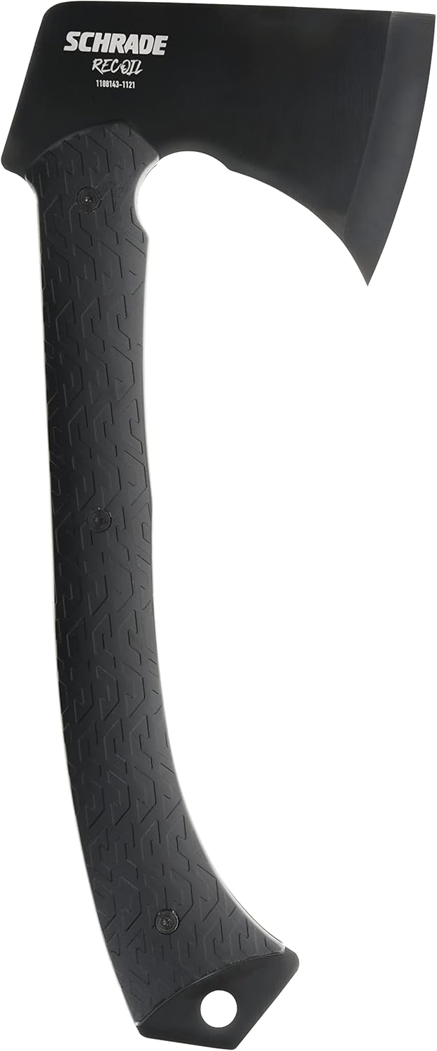 Schrade Delta Class Recoil Axe 13in with 3in 3Cr13 Steel Blade and G10 Handle for Outdoor Survival, Camping, and Bushcraft