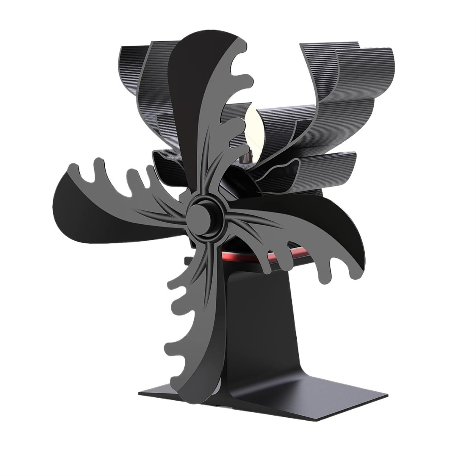 MNEXQML 4 Leaf Wood Burning Stove Fan with Elk Shape, Eco-Friendly, Quiet for Winter, Efficient Heat Distribution