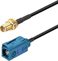 Vista 6 de Bingfu Fakra Z hembra a SMA hembra cable adaptador de antena de vehículo 3.28 pies para coche estéreo Android unidad principal navegación GPS FM AM