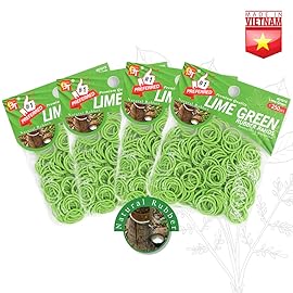 Beauty Town 1000 Pcs Rubber Bands Hair Band Soft Elastic Hair Accessories Braids Mini Hair Ties Stretchy Hair Ties No Damage Rubber Bands for Hair (4-Packs) (Lime Green)