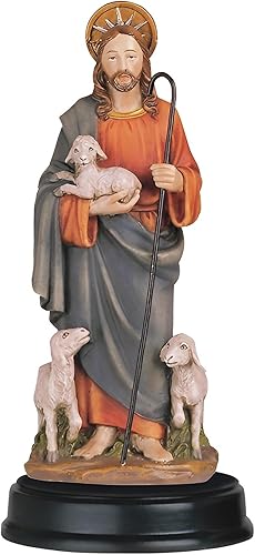 ICE ARMOR Estatua de buen pastor de 5 pulgadas de alto, figura sagrada, decoración religiosa