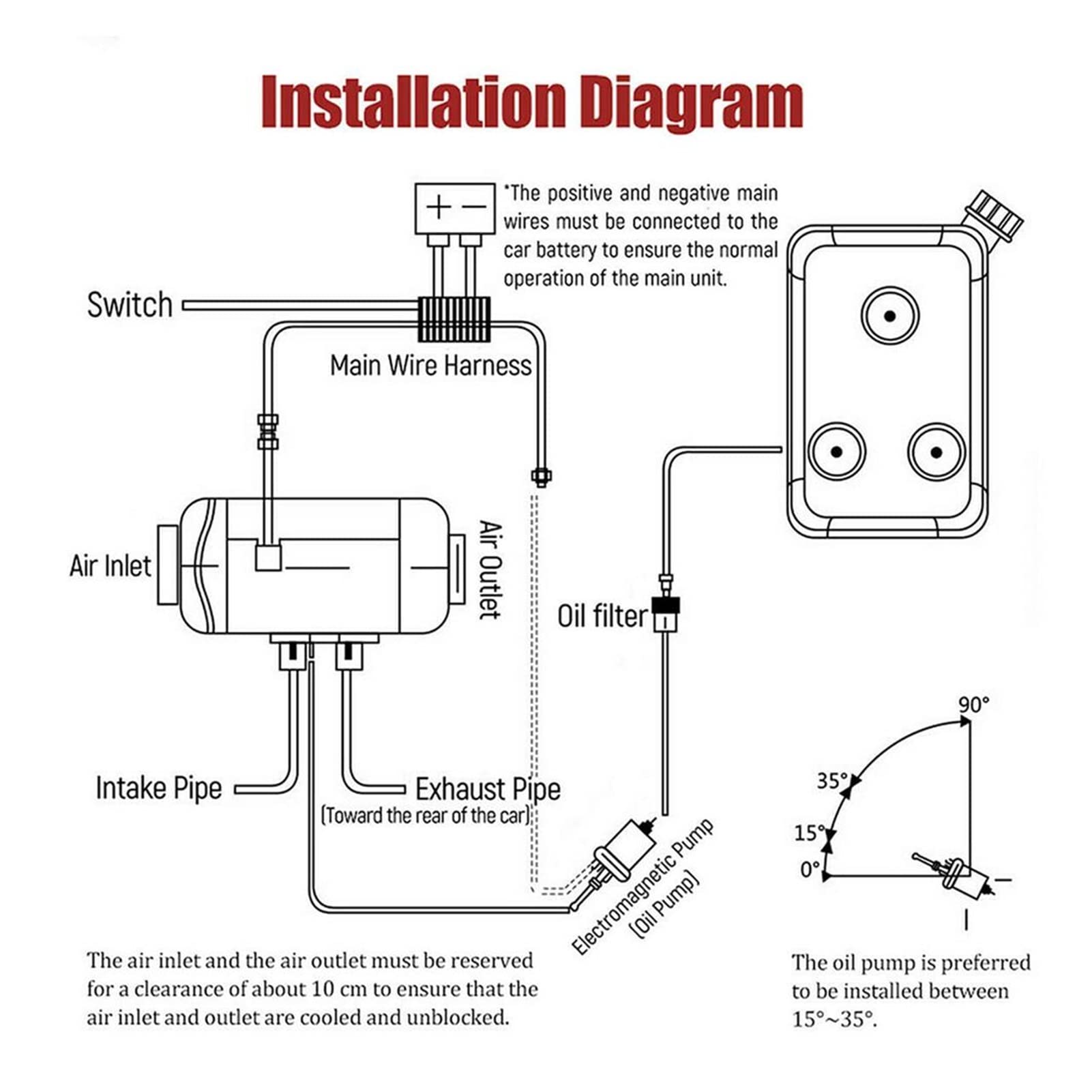 Autonomiczny ogrzewacz samochodowy 12 V, 24 V, 5 kW, 8 kW, ogrzewacz parkingowy, ogrzewacz powietrza z monitorem LCD do kampera, maksymalizujący wydajność paliwową (jednokolorowy)