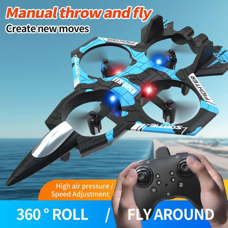 Image of Amitasha Remote Control Airplane for Kids, RC Glider Plane with Light Foam Aeroplane Fighter Jet for Kids Adults 6-16, 360 Flip, Stunt Roll, Drone Airplane Toy Gifts for Kids Boys