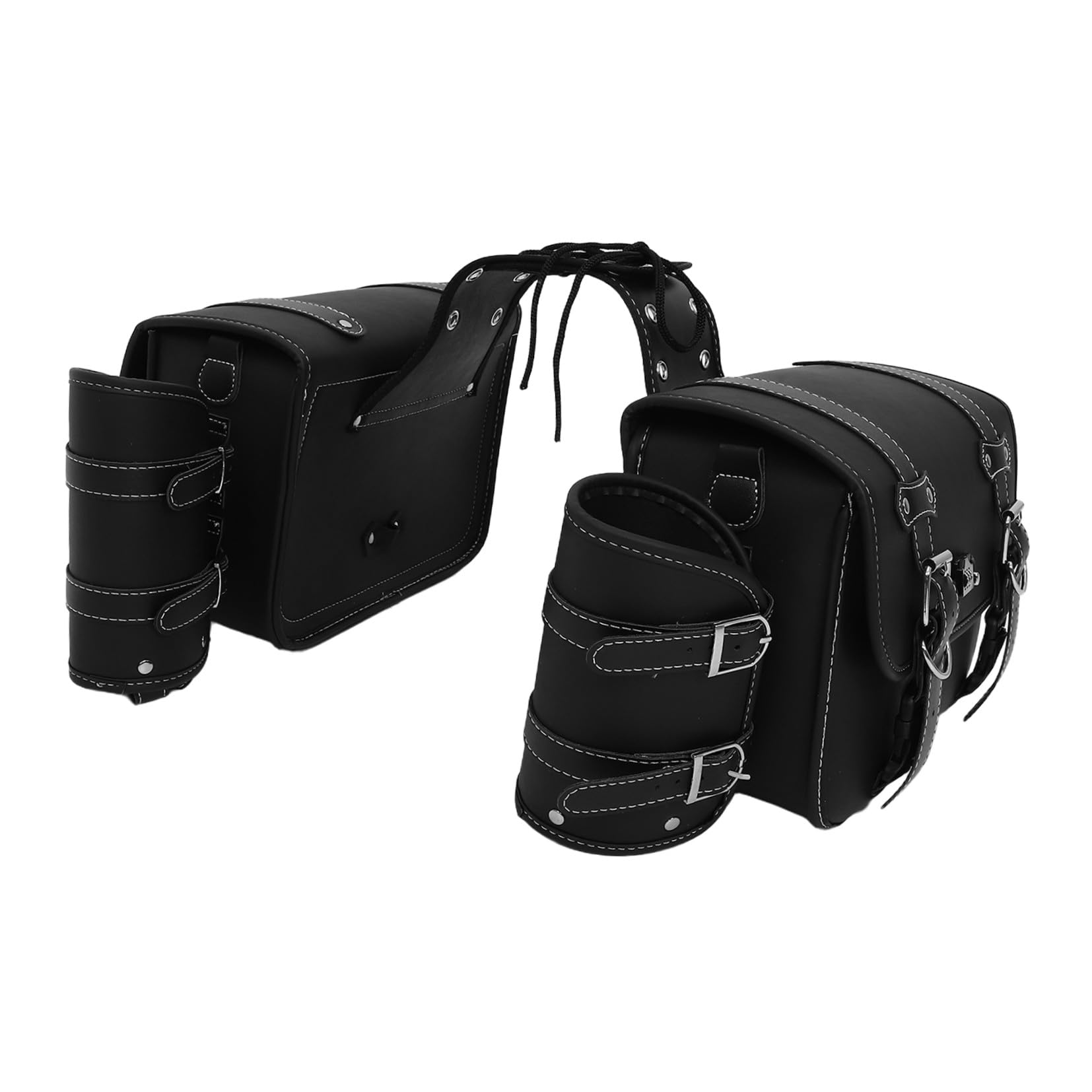 Generico Borsa Laterale per Moto in Pelle Pvc, Set 2 Pezzi Serratura, Borsa da Sella Portaoggetti per Moto Elettrica, Accessorio per Ciclisti e Viaggi su Strada