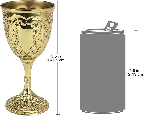 Miniatura 8 de Design Toscano The Kings Royal - Taza de cáliz 6 pulgadas latón en relieve