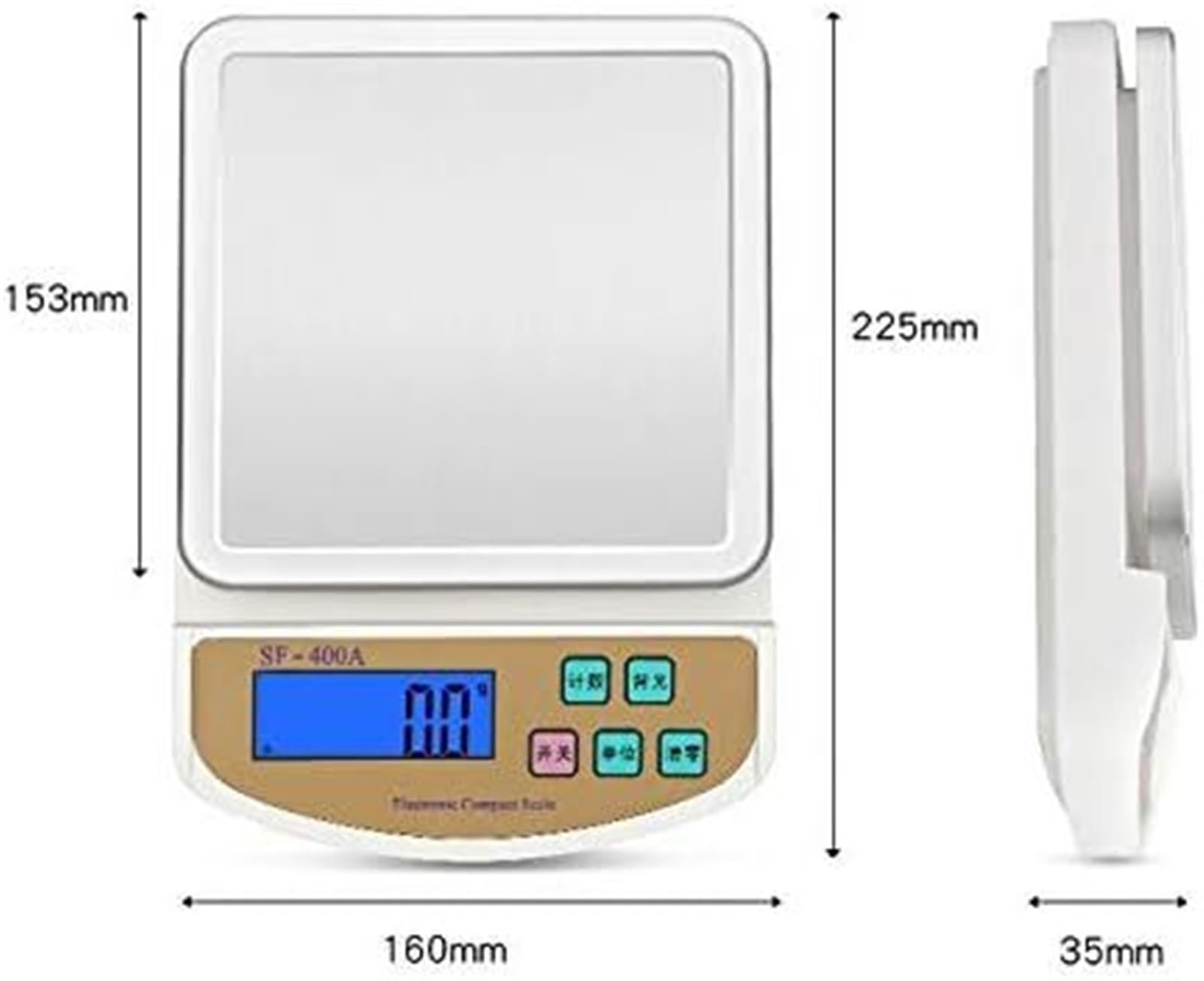 Cyfrowa Waga Kuchenna Ze Stali Nierdzewnej, Platforma 5 Kg, 10 Kg, Precyzyjna Elektroniczna Waga 0,1 G, Funkcja Tarowania I Zerowania Żywności(10Kg/1G)