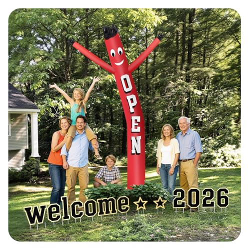 Image of 12FT Inflatable Dancing Man with 3 /4HP Blower, Highly Durable and Tear Resistant Polyester Polyamide Nylon Inflatable Man Dancing, Waving Inflatable Tube Guy