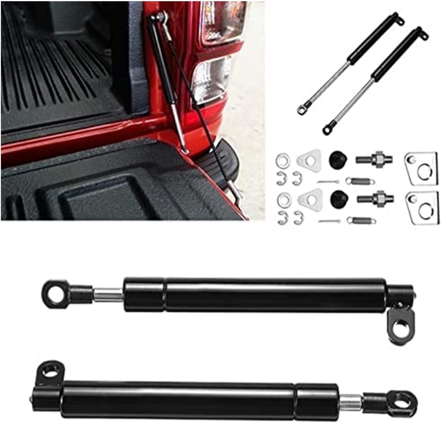 Amortiguador Maletero Trasero 1 Par Puntales Gas para Maletero Trasero para Ford para Ranger T6 para XL para Px XLT para Wildtrak 2011 2012 2013 2014 2015 2016 2017 2018 2019 Puntales Gas
