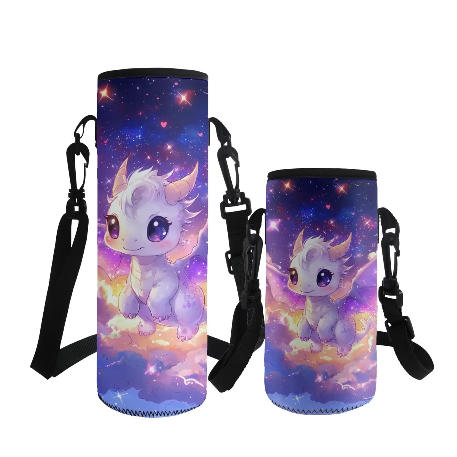ASQVTIFE 1000ML Cute Animal Water Bottle Carrier for Kids Boys Girls Hydrobag Crossbody Water Bottle Holder with Strap Kawaii Dragon Water Bottle Shoulder Strap Holder for School Outdoor — image 1