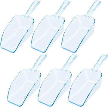 6 PCS Blue Small Plastic Ice Scoop for Freezer Food Coffee Popcom Flour Dry Goods 5 Oz Simple Mini Ice Cube Shovel Scoopers Holder Laundry Freezer Bucket Bin Containers Maker Machine Kitchen Pick