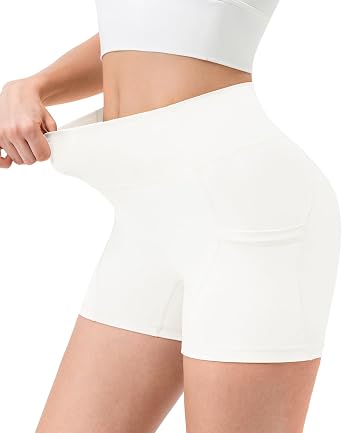 SPVISE No Front Seam Biker Shorts for Women 4 Spandex Shorts with Pocket