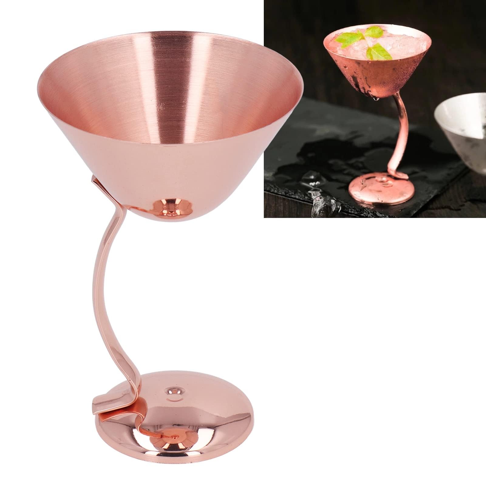 Ensemble 2 Verres à Martini Incassables En Acier Inoxydable Or Rose - Gobelets Cocktail Élégants