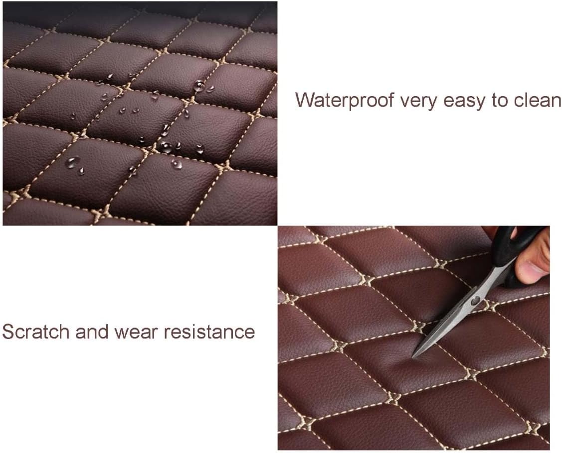 Custom Personalized Floor Mats for Honda Accord,Civic,CR-V,HR-V,Pilot,CR-Z,Fit Non-Slip Waterproof Protection Luxury Leather Full Coverage Carpets Cargo Anti-Slip Liners (Wine Red Black)