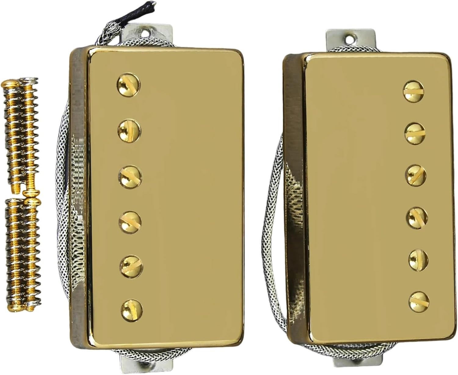 Acoustic Guitar Pickups Pickup Humbucker Kit For Acoustic Guitar Neck And Bridge Positions Chrome/gold Bk Plated(Gold)