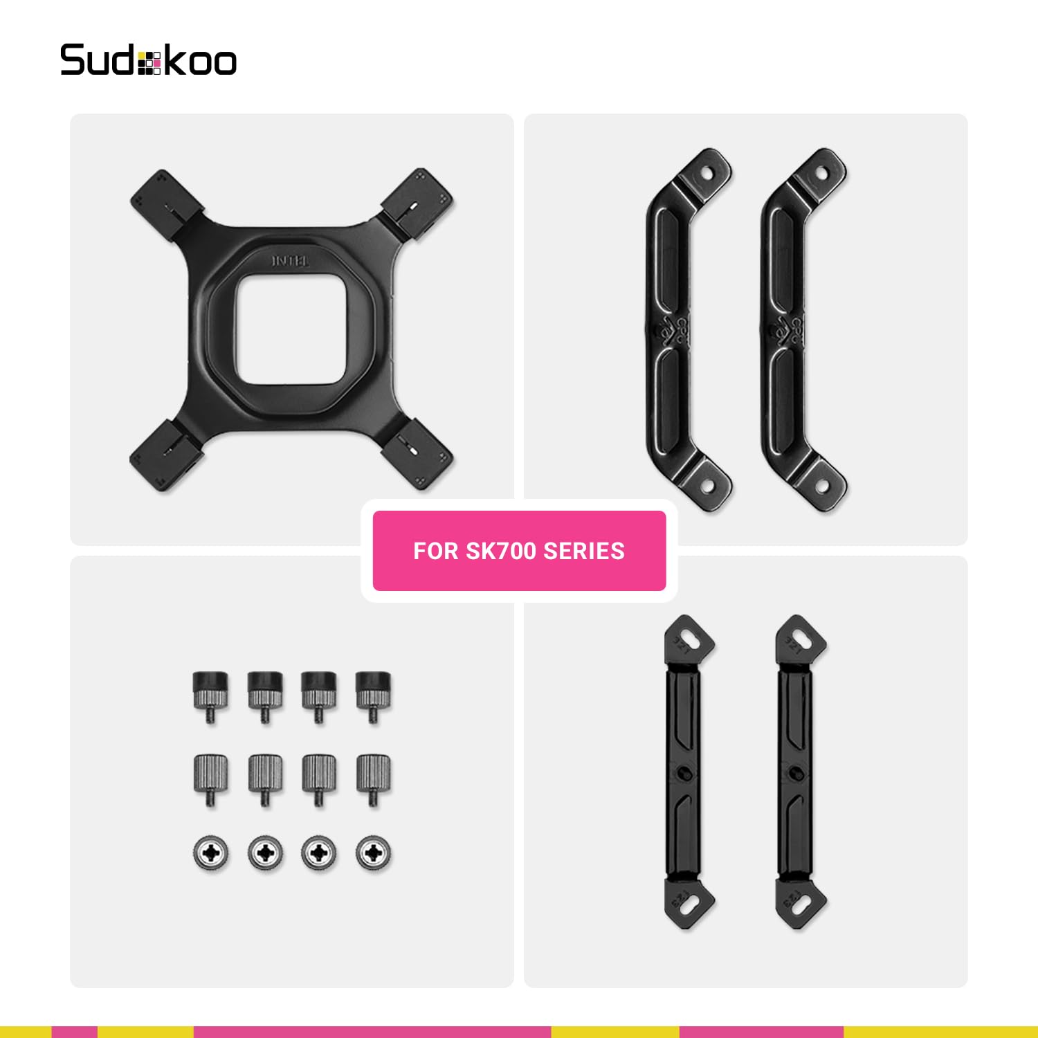 Sudokoo SK700V Bianco Dissipatore AM5 CPU Cooler con Schermo Digitale+Sudokoo Kit di Montaggio per AMD AM4 e Intel LGA 1851/1700/1200/115X