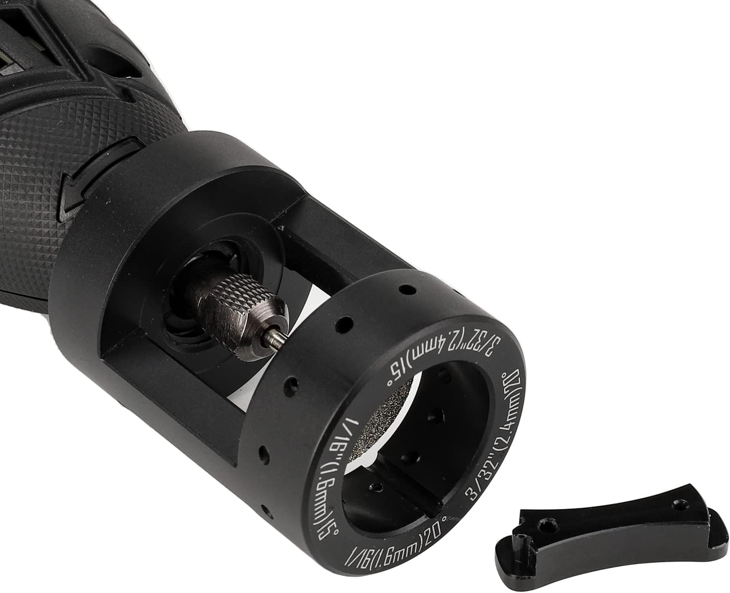 12-Guides 4 Angles Tungsten Grinder Cut-Off Slot-3mirrors ALUMINUM Tungsten Electrode Sharpener Grinder Flat Grinding Block, 5 Double Sided Diamond Grind Wheels, 2 CNC Mandrels