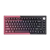 KiiBoom Loop 75 – Tastiera meccanica 75% in alluminio, programmabile QMK, VIA, BT5.0, 2.4 GHz, USB-C Wireless Gaming Keyboard, guarnizione, piastra FR4, RGB per Win, Mac (rosso nero)