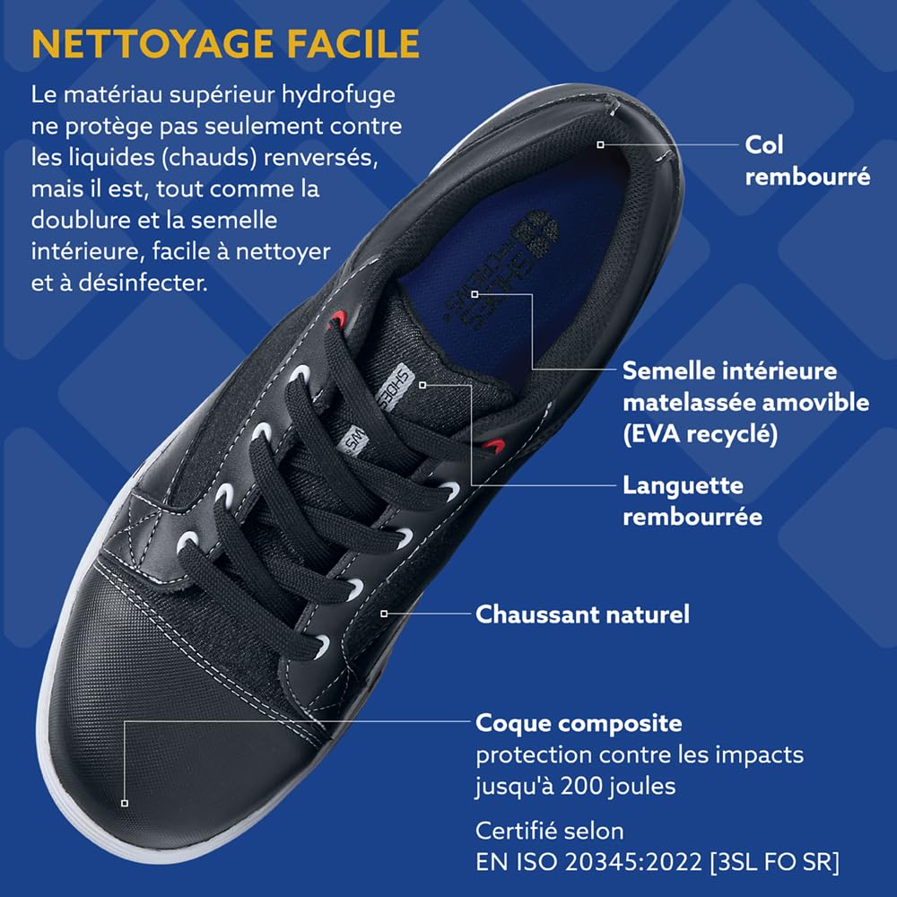 Shoes for Crews Fergus, Chaussures de Sécurité Hommes et Femmes avec Embout de Sécurité et Anti-Perforation, Chaussures de Travail S3 Imperméables
