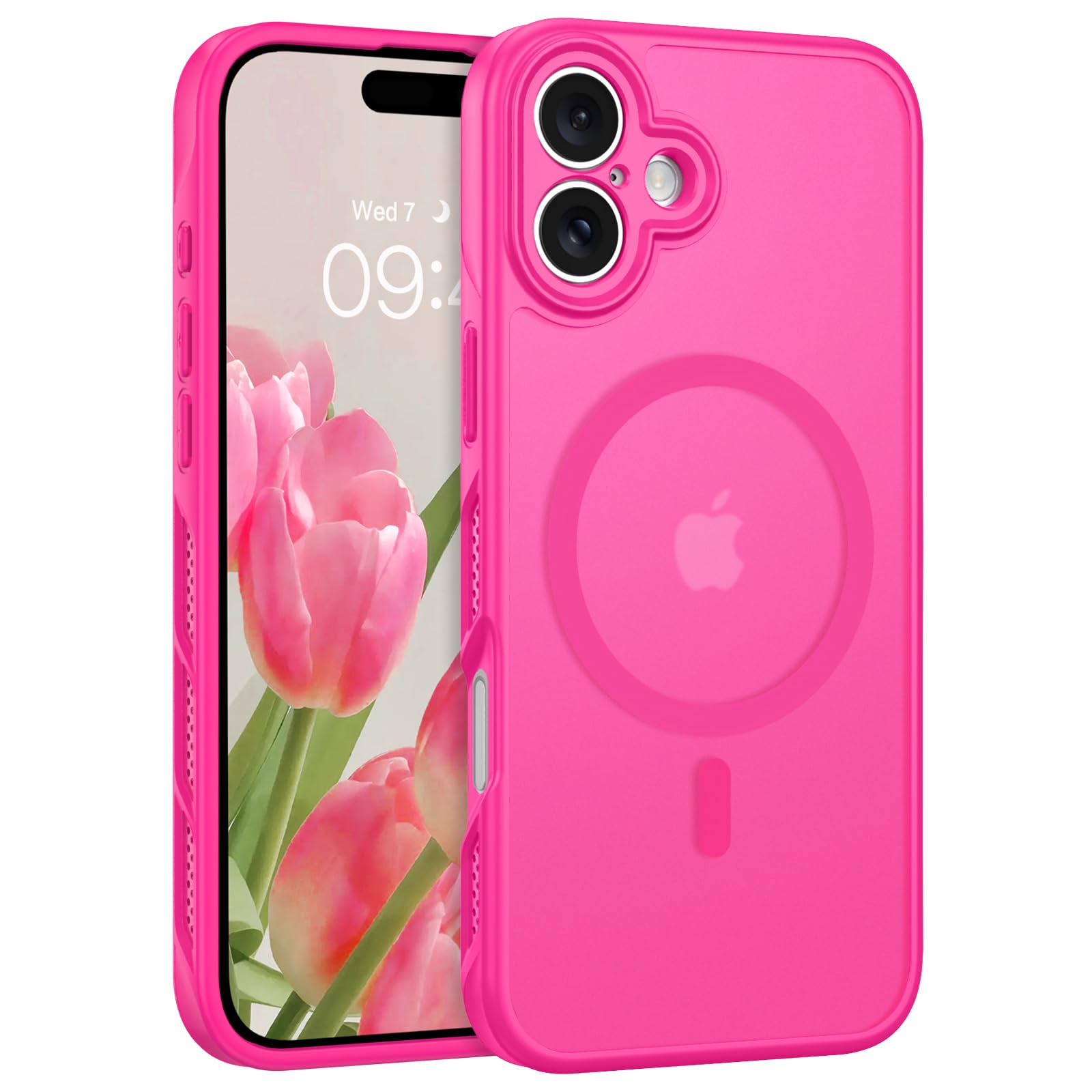 BENTOBEN for iPhone 16 Plus Case with Heat Dissipation [Compatible with Magsafe] Magnetic Matte Cooling Hollow Cellular Hole Phone Case for iPhone 16