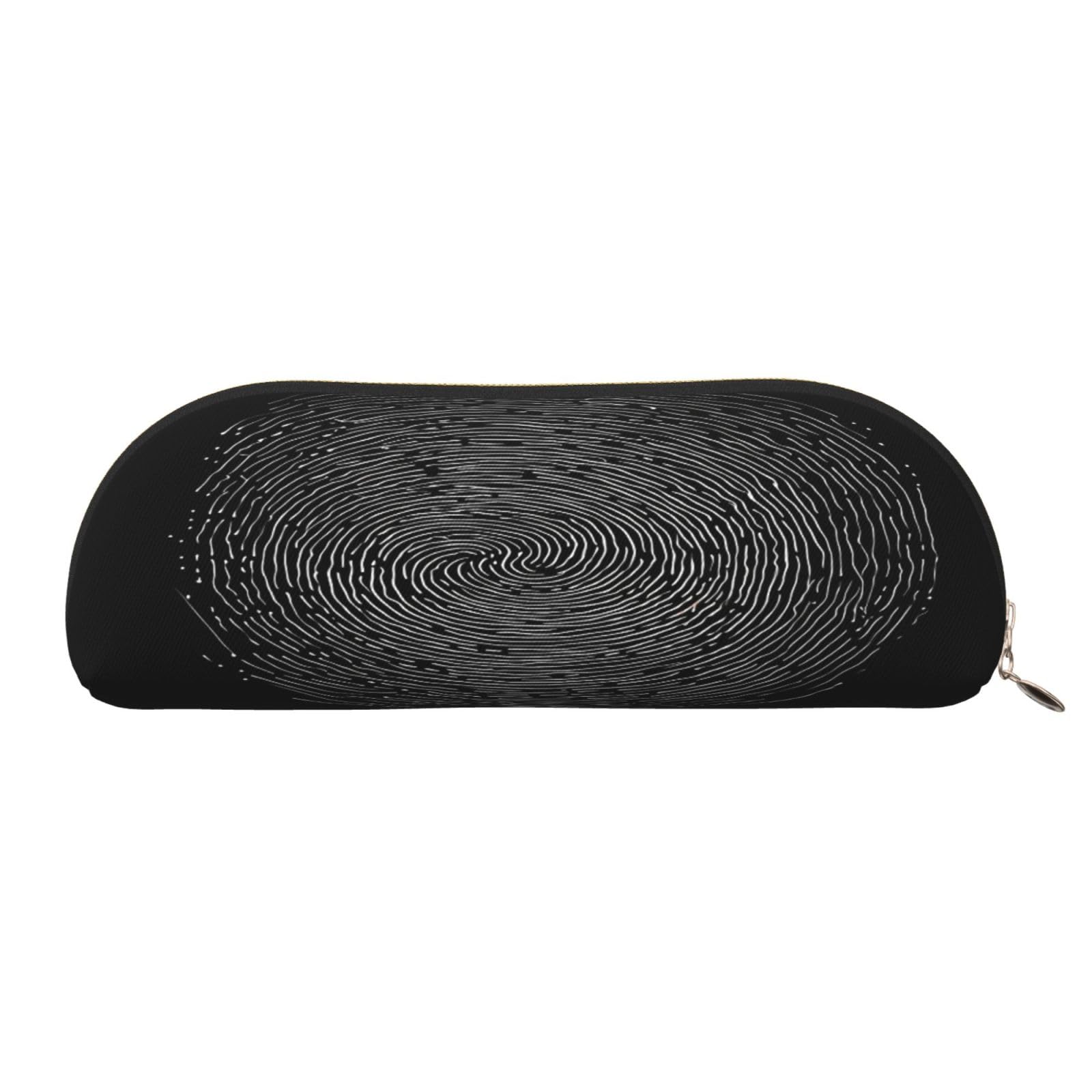 QMKFWT Fingerprint Pencil Pouch Leather,Small Pen Bags With Zipper For Pencils,Pens,Markers,Makeups,Change,Coins