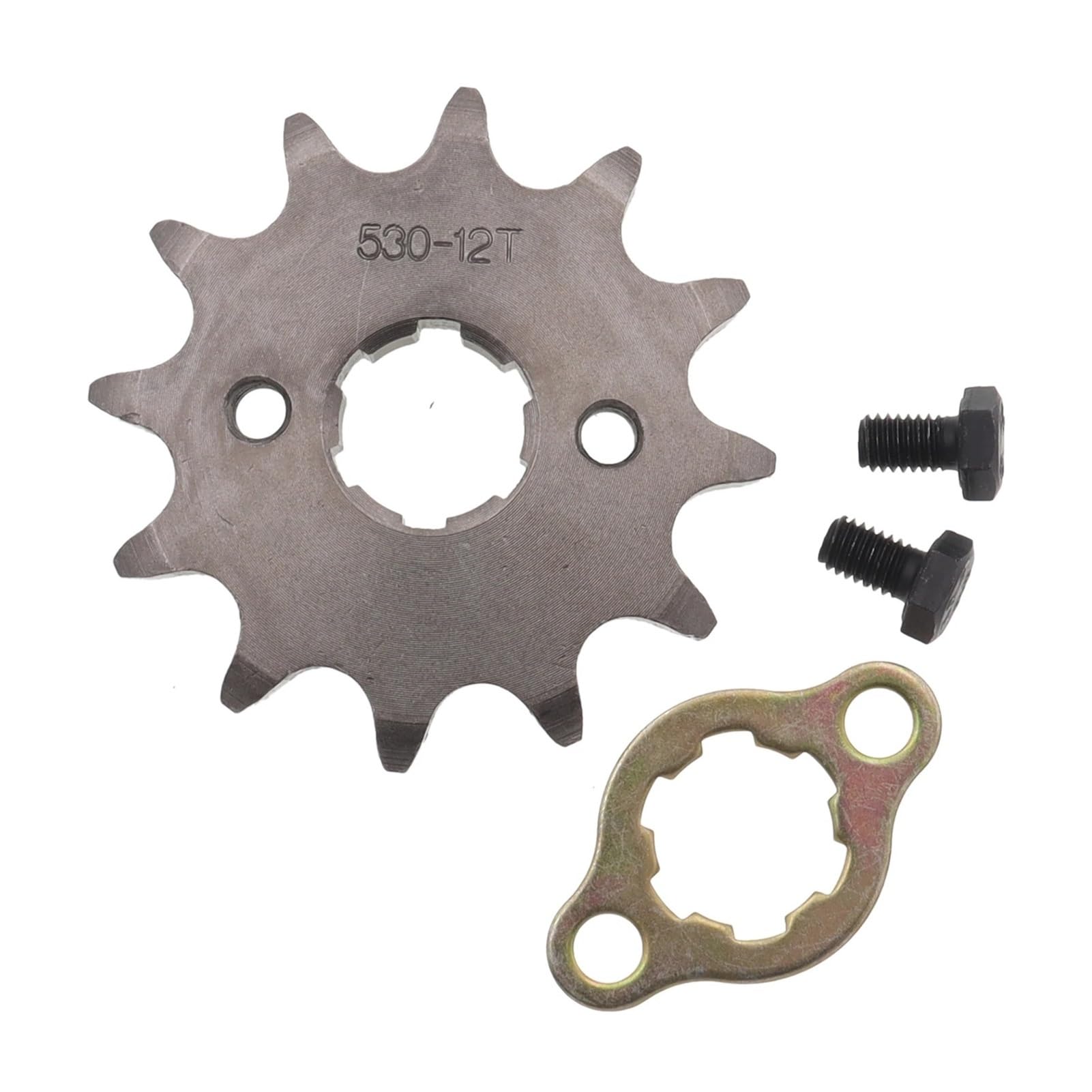 AGSBDCYU Front Engine 530# 20mm 10T 11T 12T 13T 14T 15T Chain Sprocket with Retainer Plate Locker for Motorcycle Dirt Bike ATV(530-11T)(530-12t)