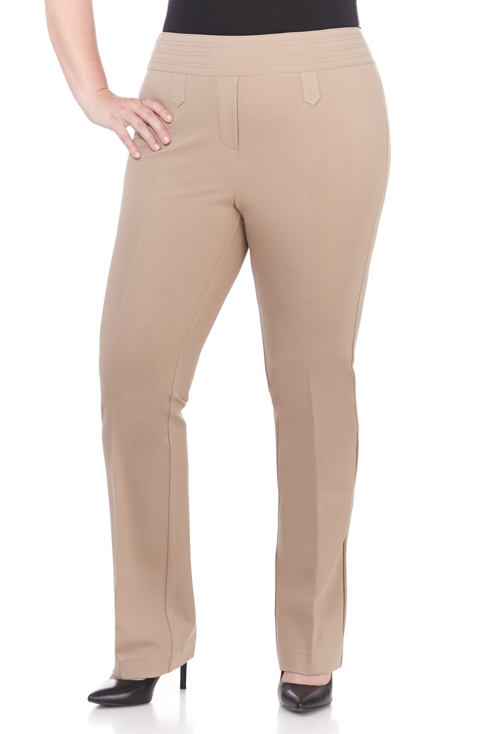 Rekucci Curvy Woman Secret Figure Knit Bootcut Plus Size Pant